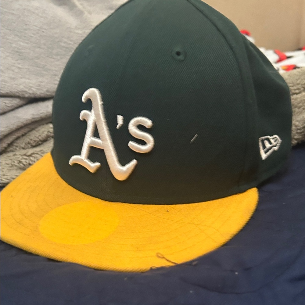 New Era Oakland A's Green and Yellow Fitted Hat